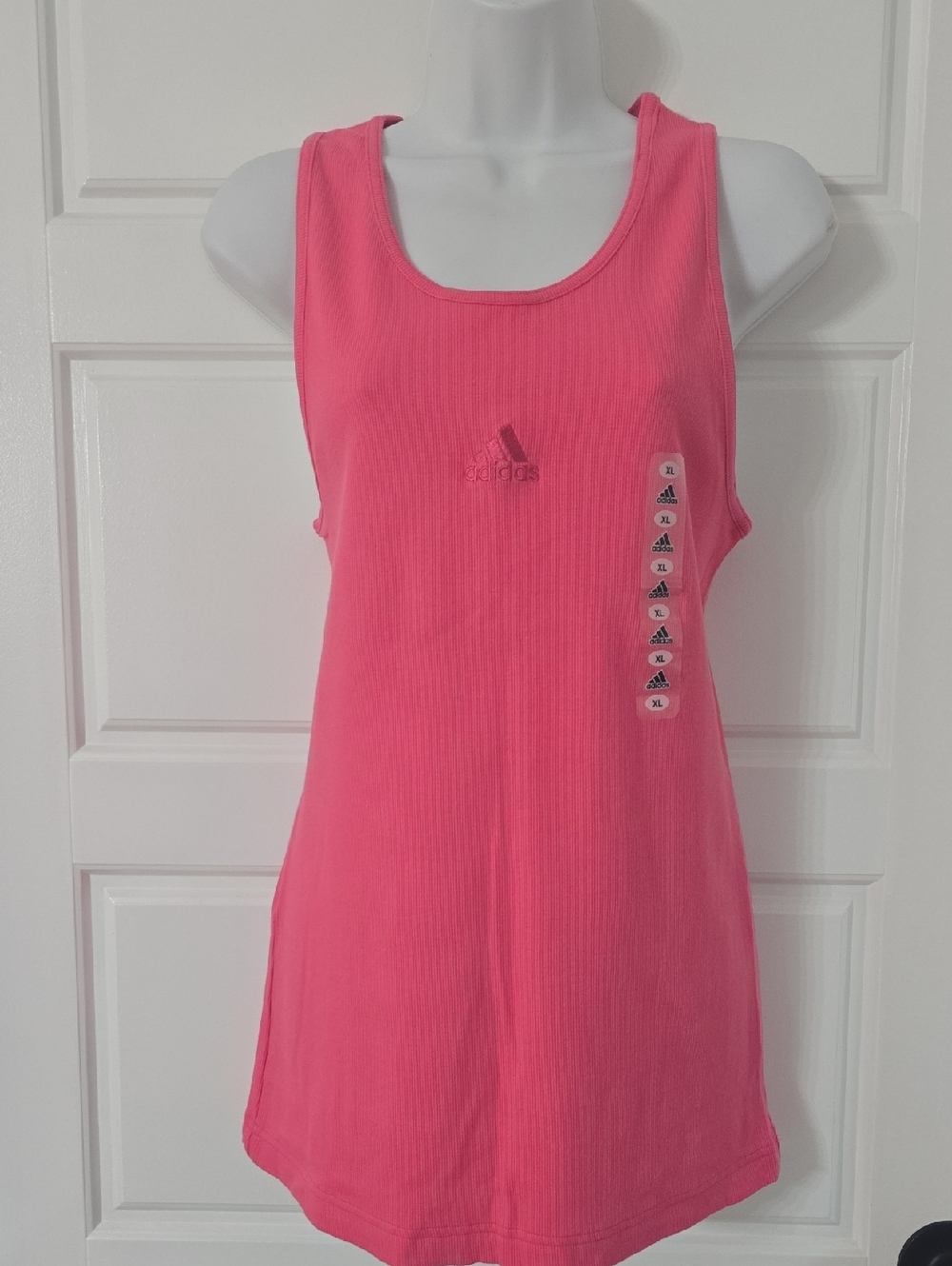 adidas Hot Pink Ribbed Tank Top